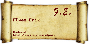 Füves Erik névjegykártya